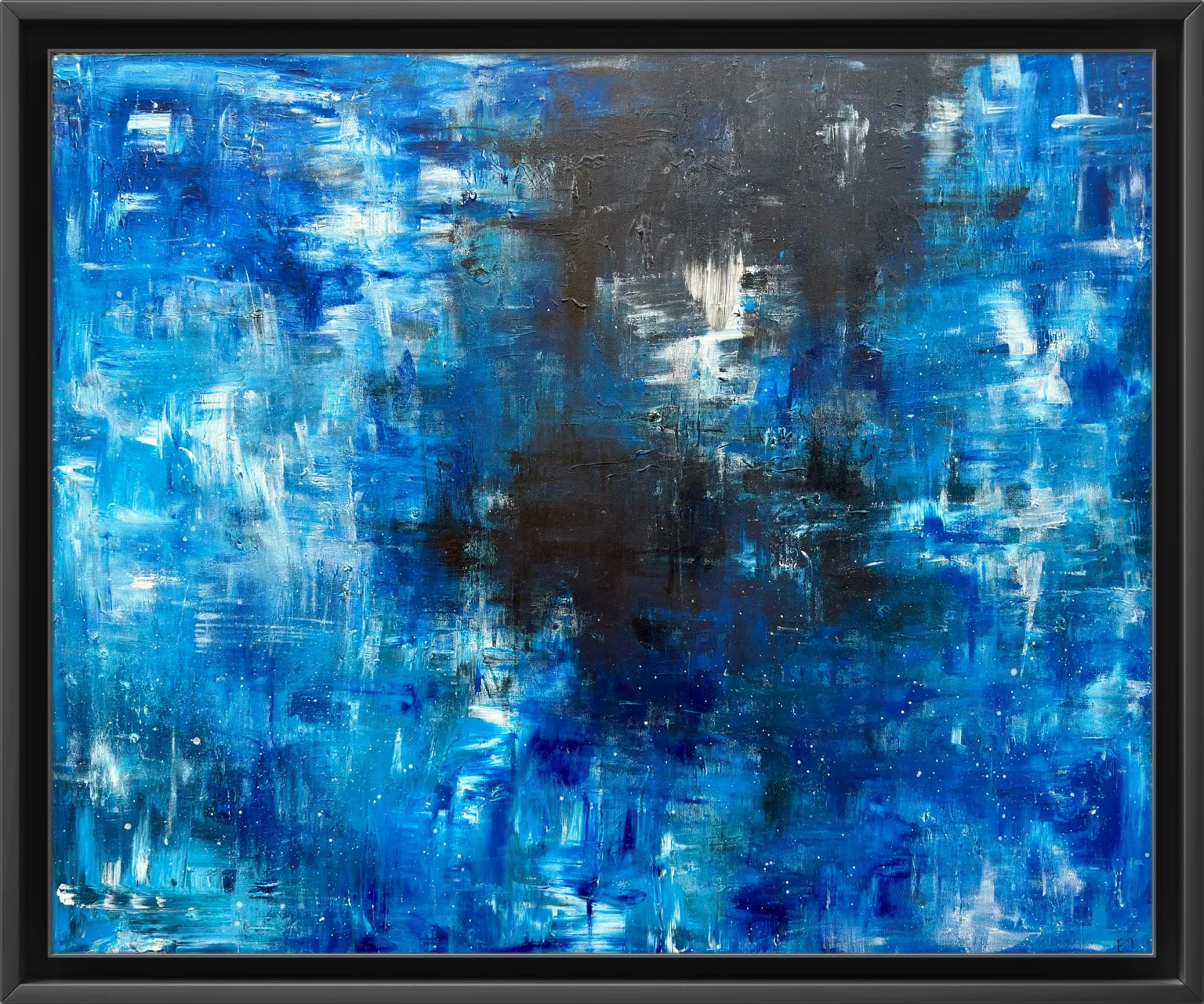 Fronte del dipinto originale Elara Trace, 100 × 80 × 2 cm