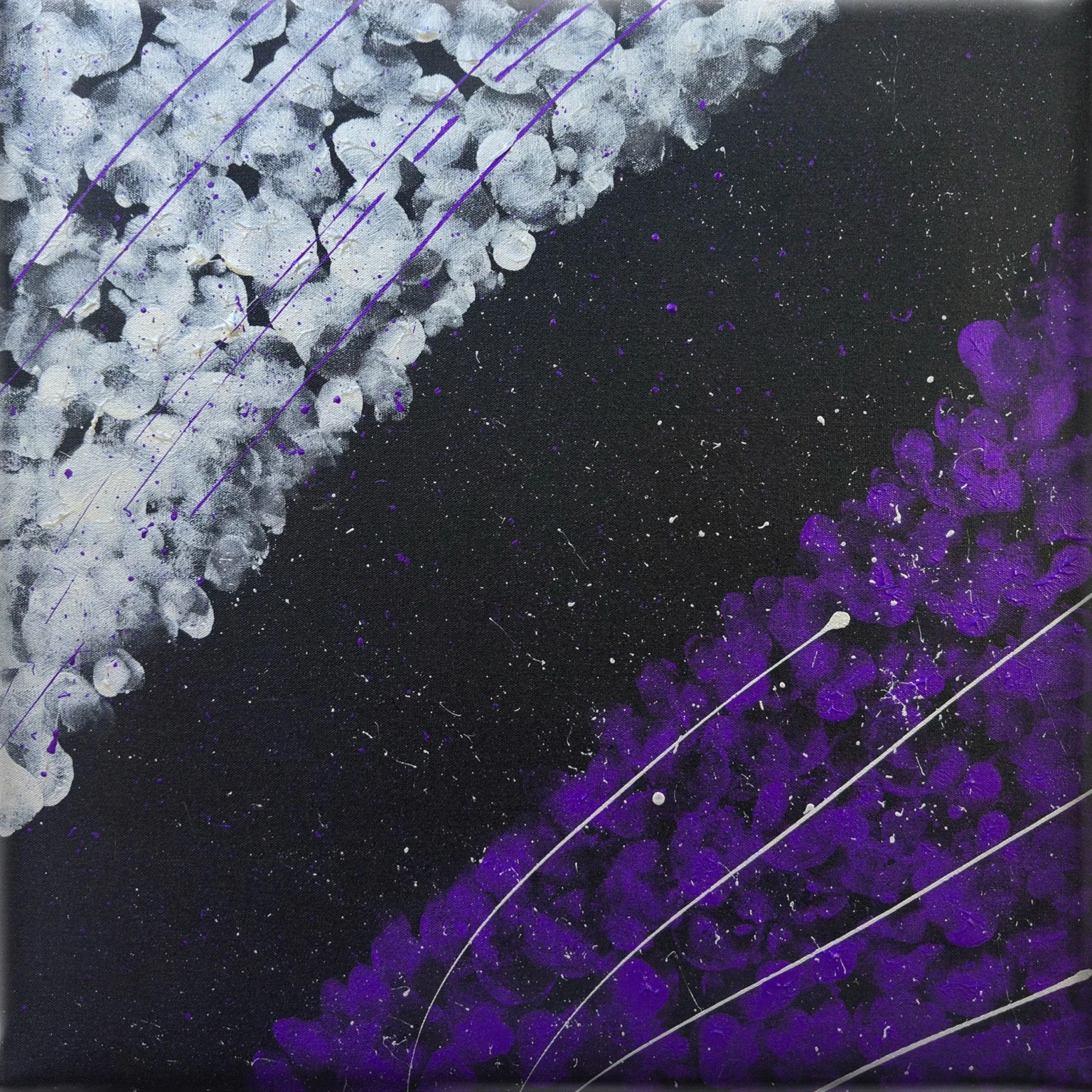 Fronte del dipinto originale Elara Trace, 60 × 60 × 4 cm